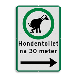 Verkeersbord hondenuitlaatplaats (HUP’s) - Picto, tekst en pijl