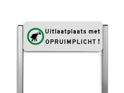 Verkeersbord unit type TS - hondenuitlaatplaats (HUP’s) - Opruimen graag!