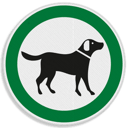 Pictogram - loslopende honden toegestaan