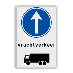 Routebord RVV D04 vrachtverkeer / vrachtauto verplichte rijrichting