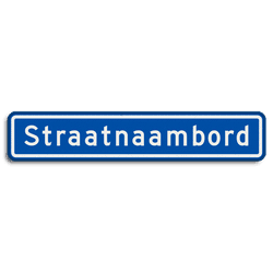 Straatnaambord 14 karakters 800x150 mm NEN 1772