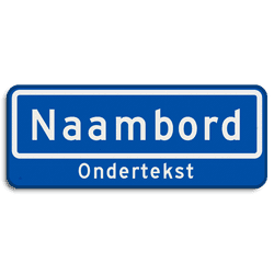 Straatnaambord 08 karakters 500x200 mm + ondertekst NEN 1772