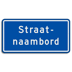 Straatnaambord 20 karakters 600x300 mm 2 regelig NEN 1772