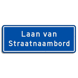 Straatnaambord 28 karakters 800x300 mm 2 regelig NEN 1772