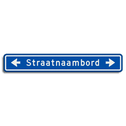 Straatnaambord 18 karakters 1000x150 mm met pijl NEN 1772