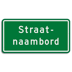 Straatnaambord groen 20 karakters 600x300 mm 2 regelig NEN 1772