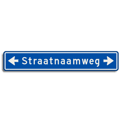 Straatnaambord 17 karakters 1180x200 mm met pijl NEN 1772