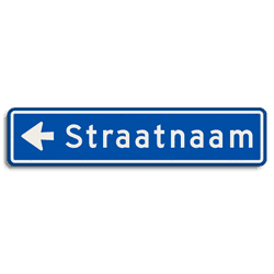 Straatnaambord 12 karakters 900x200 mm met pijl NEN 1772