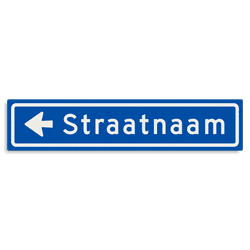 Straatnaambord KOKER 700x150mm - max. 12 karakters - met pijl NEN1772