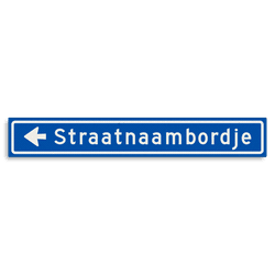 Straatnaambord KOKER 1000x150mm - max. 18 karakters - met pijl NEN1772