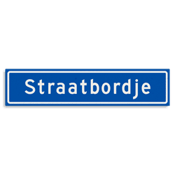 Straatnaambord KOKER 900x200mm - max. 12 karakters - NEN1772