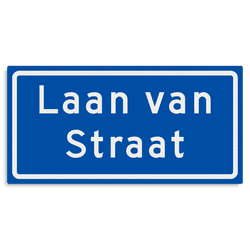 Straatnaambord KOKER 500x250mm - max. 16 karakters - 2 regelig NEN1772