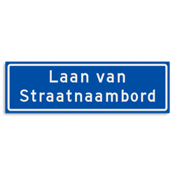 Straatnaambord KOKER 800x250mm - max. 28 karakters - 2 regelig NEN1772