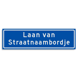 Straatnaambord KOKER 900x250mm - max. 32 karakters - 2 regelig NEN1772