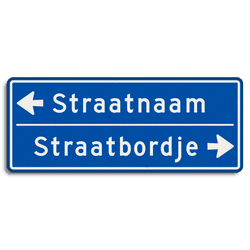 Straatnaambord 14 karakters 1000x400 mm 2 regelig met pijl NEN 1772