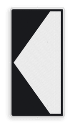 Scheepvaartbord BPR F.2a links - smal- Richtingaanduiding met zijborden