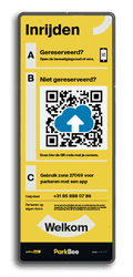 Informatiebord inrijden (QR-code) - 300x800 - ParkBee