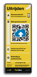 Informatiebord uitrijden (QR-code) - 300x800 - ParkBee