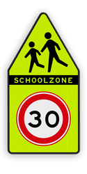SCHOOLZONE puntbord 500x1000mm met maximumsnelheid