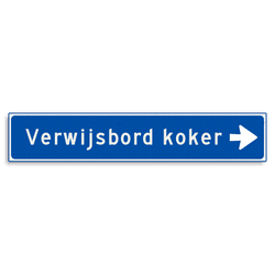 Verwijsbord KOKER Blauw/wit - pijl rechts - Klasse 3 reflecterend