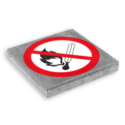 Dalle de signalisation 300 x 300 mm &ndash; Flammes nues interdites