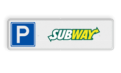 Parkeerplaatsbord - parkeerplaats met logo
