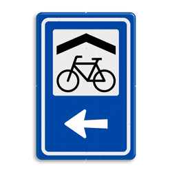Verkeersbord RVV BW210 - Overdekte Fietsenstalling met aanpasbare pijlrichting
