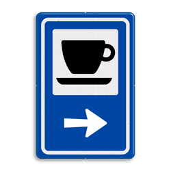 Routebord BW101 (blauw) - 1 pictogram met aanpasbare pijl