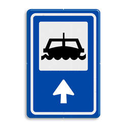 Routebord BW101 (blauw) - 1 pictogram met aanpasbare pijl