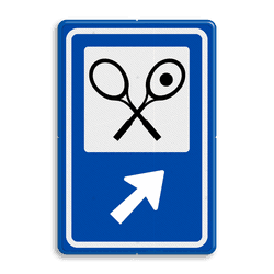 Routebord BW101 (blauw) - 1 pictogram met aanpasbare pijl