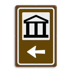 Routebord BW101 (bruin) - 1 pictogram met aanpasbare pijl
