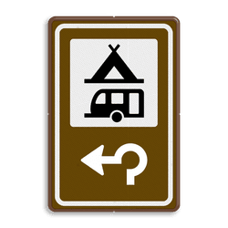 Routebord BW101 (bruin) - 1 pictogram met aanpasbare pijl