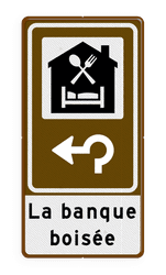Routebord BW101 (bruin) - 1 pictogram met aanpasbare pijl en tekstvlak