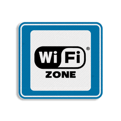 Vlak terreinbord 119x109mm - Pictogram WiFi-zone
