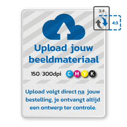 Verkeersbord DOR rechthoek 4:3 reflecterend + eigen opdruk