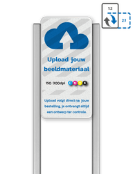 Portaalsysteem TS met informatiebord 2:1 met aluminium geborstelde staanders