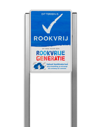 Portaalsysteem voor Rookvrij terrein - informatiebord met logo