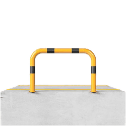 Barri&egrave;re de protection en acier &Oslash; 76 mm 750 x 750 mm &ndash; Jaune/noir