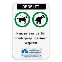 Informatiebord - 2 pictogrammen - eigen tekst en logo