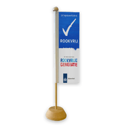 Tafelbanier 80x200mm -  Rijksoverheid - op houten voet
