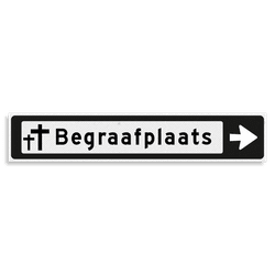 Verwijsbord KOKER Zwart/wit/zwart - pijl rechts, met 1 pictogram - Klasse 3 reflecterend