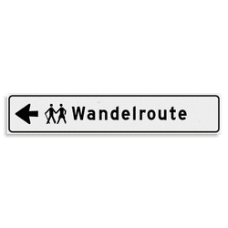 Verwijsbord KOKER Wit/zwart - pijl links, met 1 pictogram - Klasse 3 reflecterend