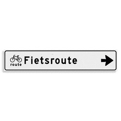 Verwijsbord KOKER Wit/zwart - pijl rechts, met 1 pictogram - Klasse 3 reflecterend