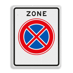 Verkeersbord RVV E02zb - ZONE Verbod stil te staan