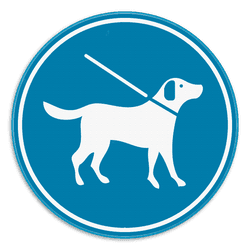 Panneau “Chiens en laisse obligatoires” – signalisation extérieure