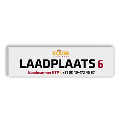Informatiebord rechthoek 700x200 reflecterend + Laadplaats nummer