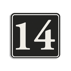 Autocollant num&eacute;ro de maison blanc/noir classique pour conteneur