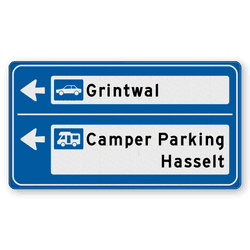 Parkeerroutebord 2 verwijzingen - 1100x600mm - type Zwartewaterland