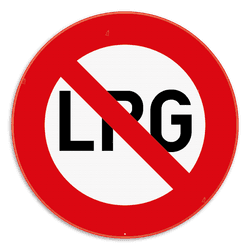 Verbodsbord - Verboden toegang voor voertuigen op LPG