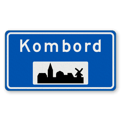 Plaatsnaambord 1180x650mm RVV H01a - Begin bebouwde kom
